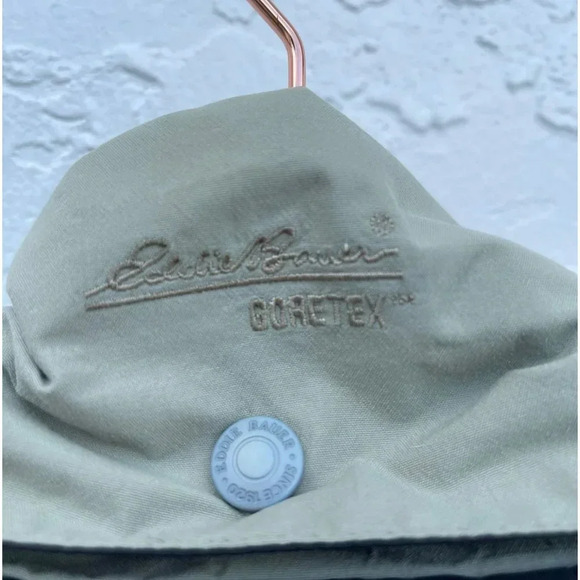 Eddie Bauer Mens Gore Tex Winter Hooded Jacket Beige Sz Small - Picture 13 of 16